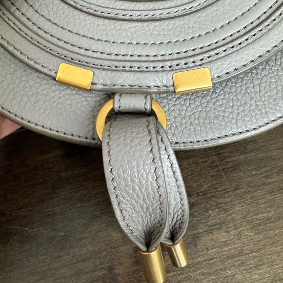 CHLOE Marcie Small Saddle Bag in Cashmere Gray - Picture 6 of 12